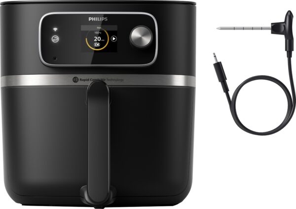 Philips Airfryer Combi 7000 Series 8.3L med fødevaretermometer HD9880/90 Philips Sort