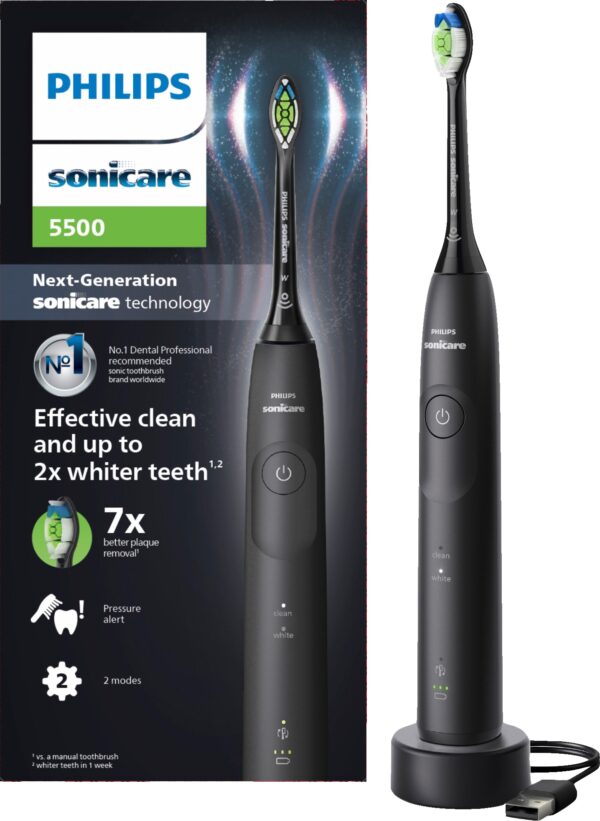 Philips Sonicare Series 5500 elektrisk tandbørste HX7111/01 (sort) Philips Sort